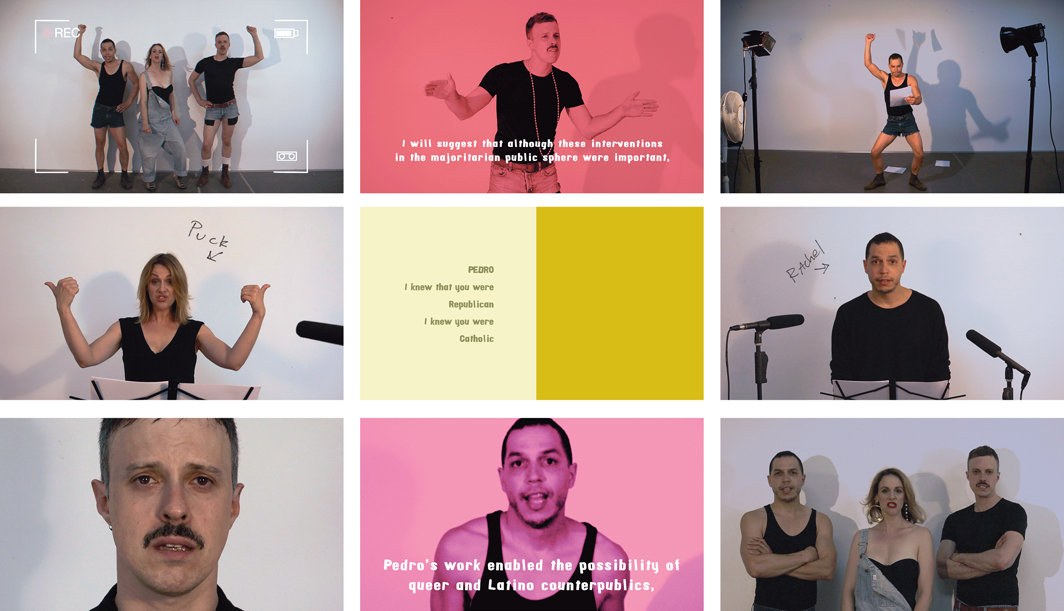 “我的野蛮人” ，《反公共性》截图，2014，高清影像，彩色，有声，11分34秒. 亚历山德罗·塞加德、洁德·戈登和马利克·盖恩斯.