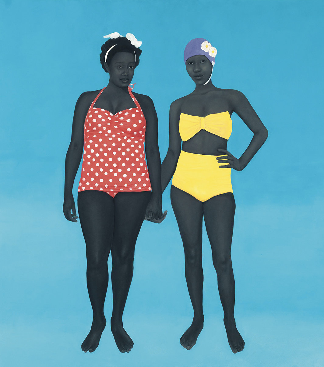 艾米·谢拉德，《泳者》（The Bathers），2015，布面油画，721⁄8 × 67".