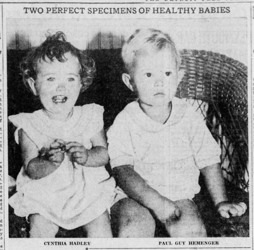 “健康儿童的两个完美标本”（Two Perfect Specimens of Heathy Babies），《底特律自由报》，1932年9月11日.