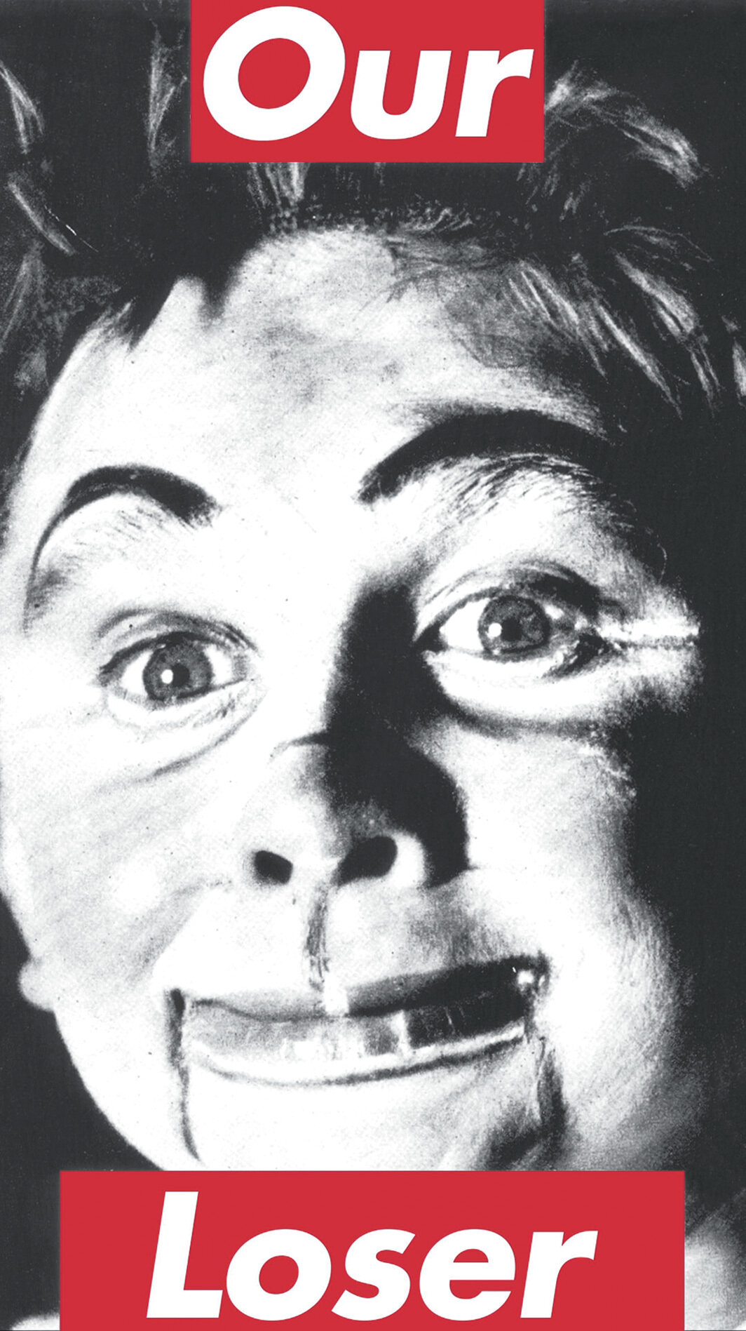 芭芭拉·克鲁格，《无题（我们的领袖）》，1987/2020，LED屏幕、单频道录像（彩色有声，时长24秒），11' 57⁄8“ × 6' 6 3⁄4”.
