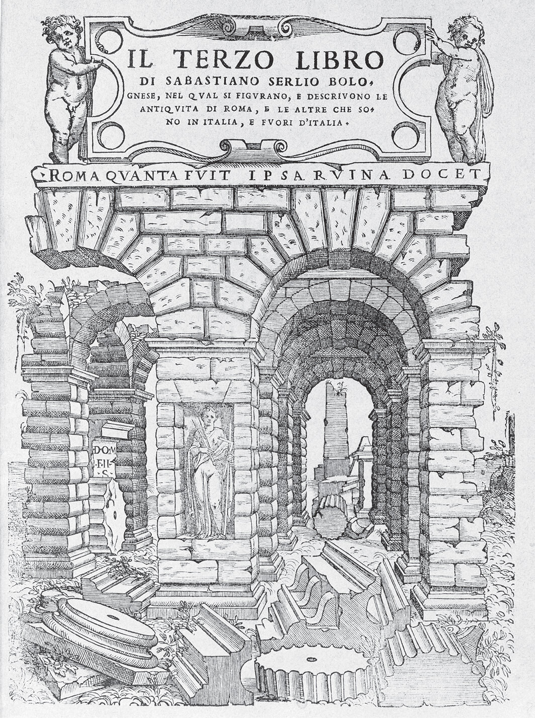 塞巴斯蒂亚诺·塞利奥（Sebastiano Serlio），《谈古迹》（On Antiquities）内页（Francesco Marcolini da Forli, 1540）.