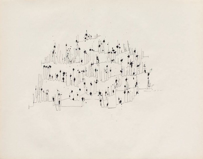 诺曼·刘易斯，《无题》，1949，纸上墨水，19 ⅛ x 24”.