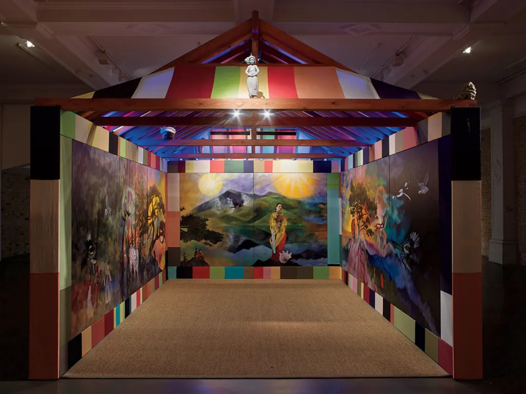 “扎迪·车：宅神、动物向导和五种宽恕的方式”展览现场，2022-23，白教堂美术馆，伦敦. 摄影：Andy Keate.