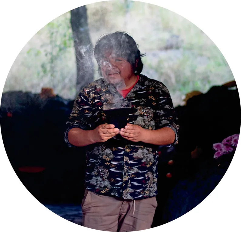 埃德加·卡莱尔，“Pa Ru Tun Che”，2023. 仪式现场，阿纳瓦卡利博物馆，墨西哥城，2023年11月10日. 