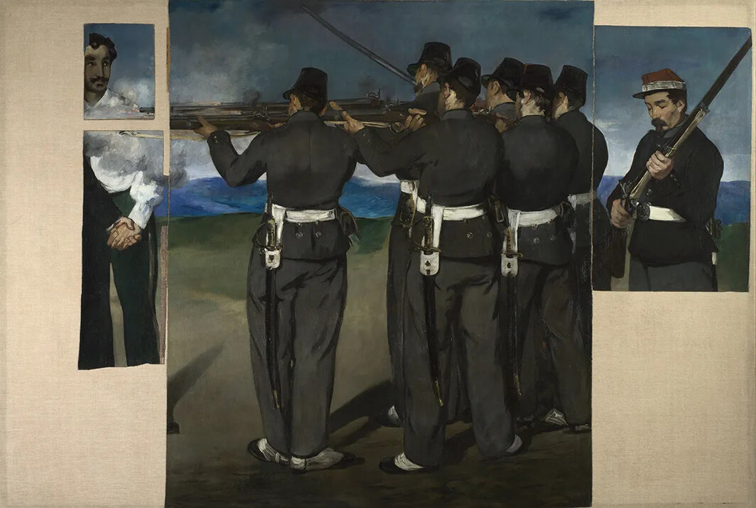 爱德华·马奈，《枪决马克西米连》，1867-68，布面油画，76 × 111 3⁄4″.