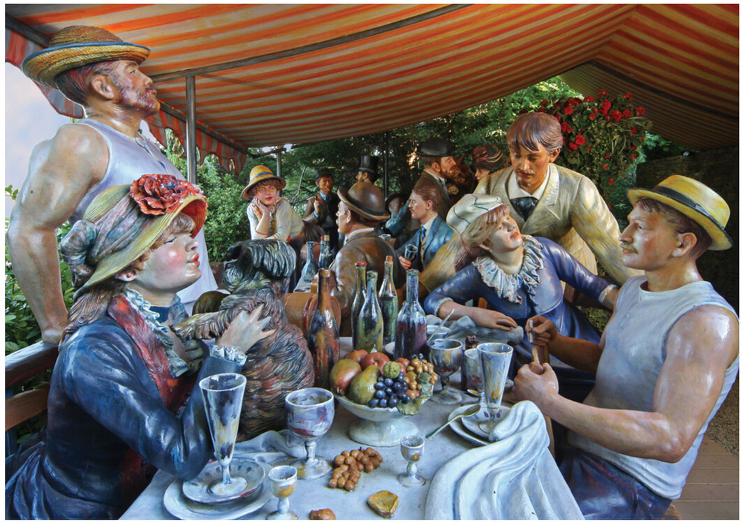 苏沃德·约翰逊，《你被邀请了吗？》，2001，铸铜，展览现场，大地雕塑公园，汉密尔顿，新泽西州. 摄影：Ken Ek.