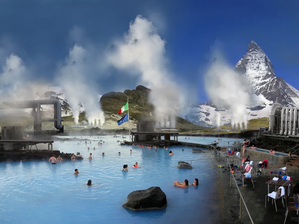 来自OMA《2050路线图：实现繁荣低碳欧洲的实用指南》中的“强化地热”效果图，2010.