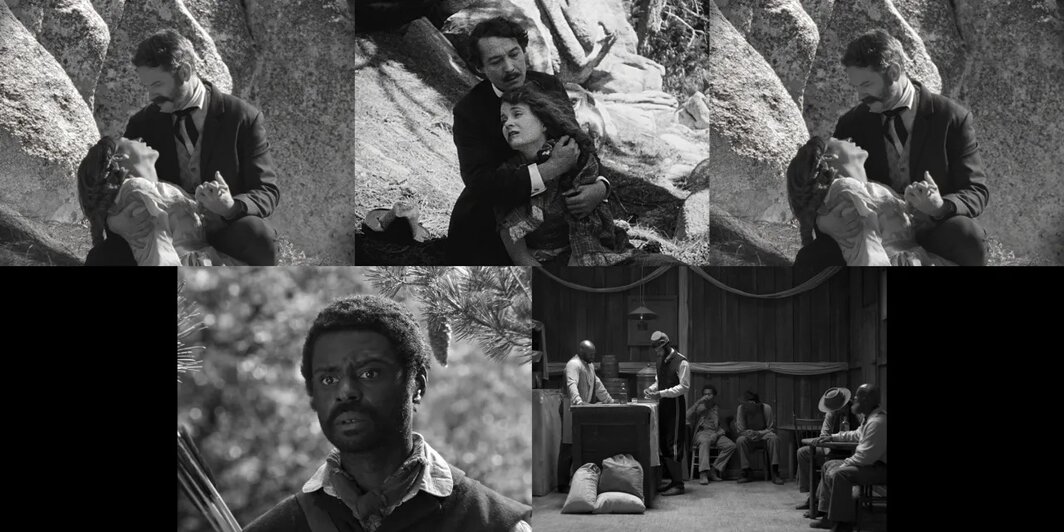 斯坦·道格拉斯，《一个国家的诞生》，2025，五频4K影像和35毫米胶片，黑白和彩色，无声，时长20分钟.