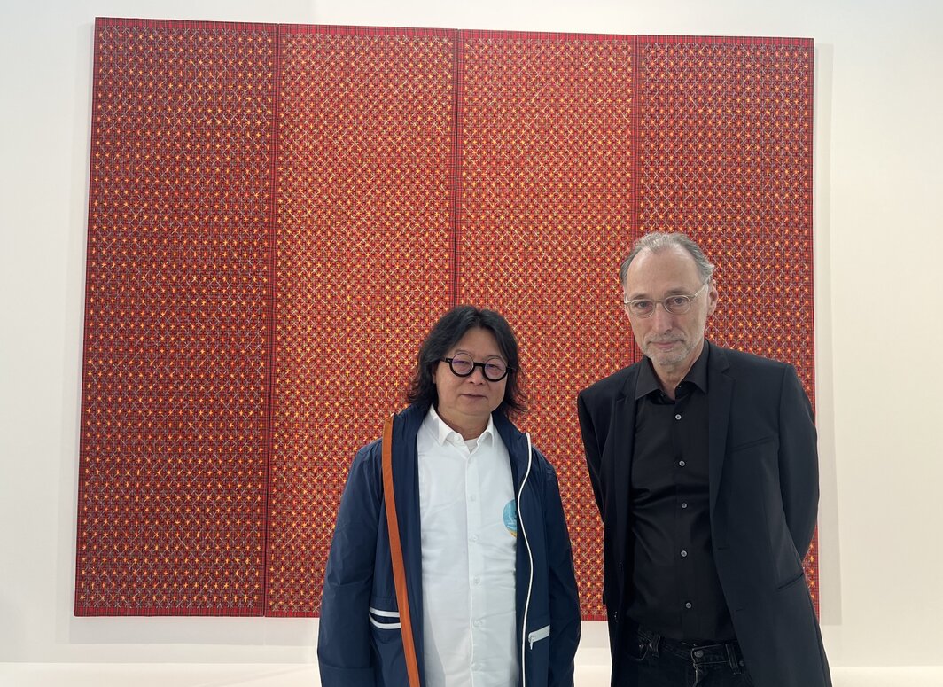 艺术家丁乙与香格纳创始人何浦林.