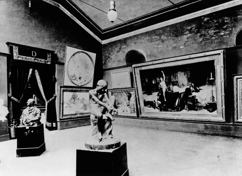 1895年，威尼斯花园区展览宫举行的首届威尼斯国际艺术展（后称威尼斯双年展）. 图片提供：Laboratorio Giacomelli-Venezia. © Archivio Storico della Biennale di Venezia-ASAC.