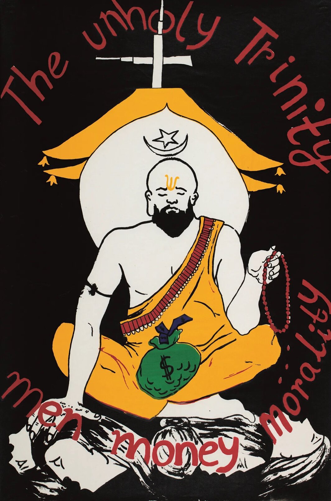 拉拉·鲁克，《不神圣的三位一体》，1991，石版画，27 3⁄8 × 18英寸. 第14届卡塞尔文献展，2017年. 