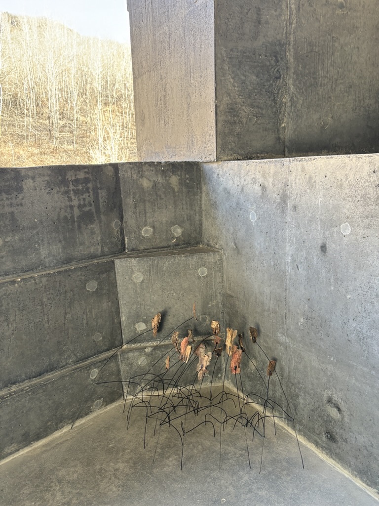 王曦娅放置在山谷音乐厅角落里的作品《几乎缱绻没入一个微点》.