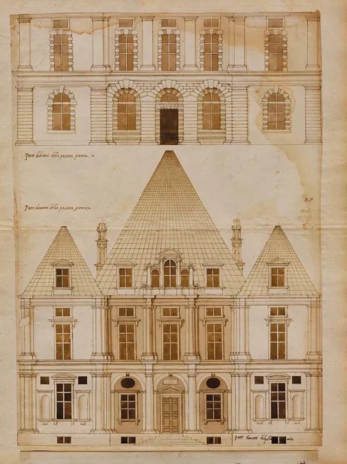 塞巴斯蒂亚诺·塞利奥，《建筑与透视全集》第六卷，约1550年，图版39（局部）. 哥伦比亚大学艾弗里建筑与美术图书馆. 