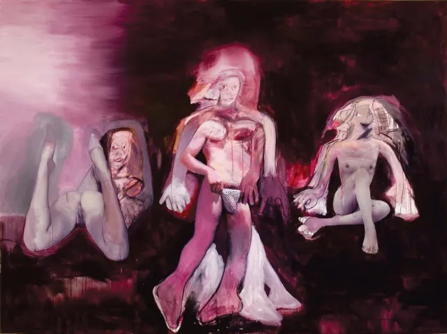 理查德·普林斯，《无题（德·库宁）》，2006，布面丙烯与喷墨，83 × 115英寸. 